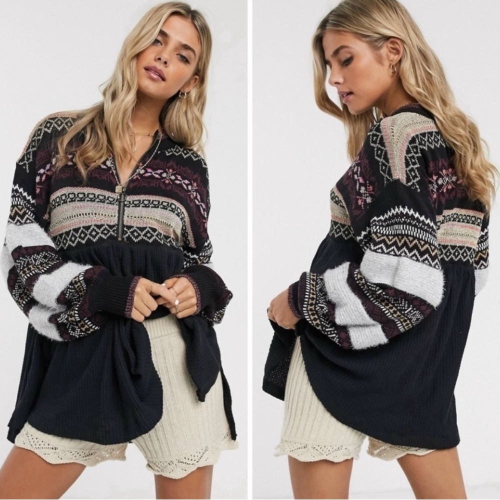 Free People Cozy Cottage Cabin Boho Sweater Size Medium New With Tag